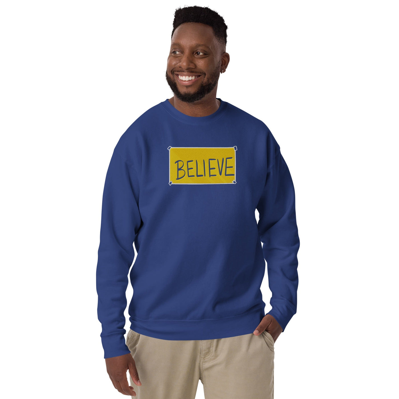 Ted Lasso Believe Embroidered Adult Sweatshirt