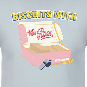 Ted Lasso Biscuits with the Boss Adult Short Sleeve T-Shirt