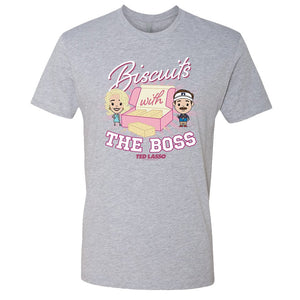 Ted Lasso Biscuits with the Boss Adult Short Sleeve T-Shirt