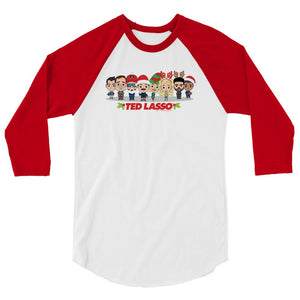 Ted Lasso Group Chibi Unisex 3/4 Sleeve Raglan Shirt