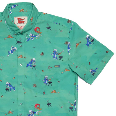 Tom and Jerry Brawl-B-Q Button Down Shirt