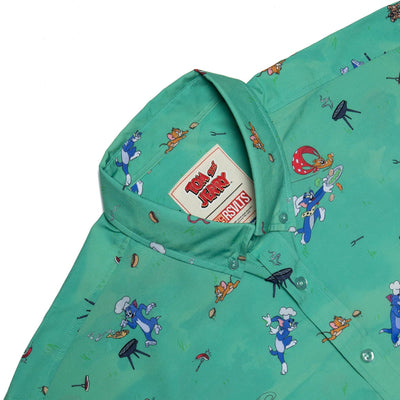 Tom and Jerry Brawl-B-Q Button Down Shirt