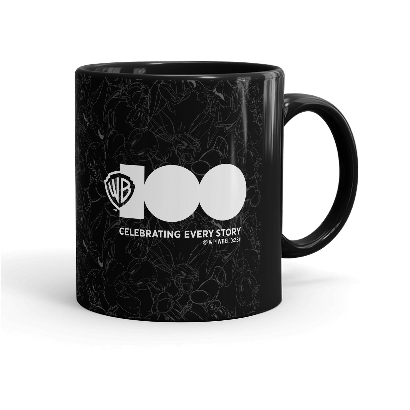 WB 100 Classic Hollywood Era Shield Black Mug