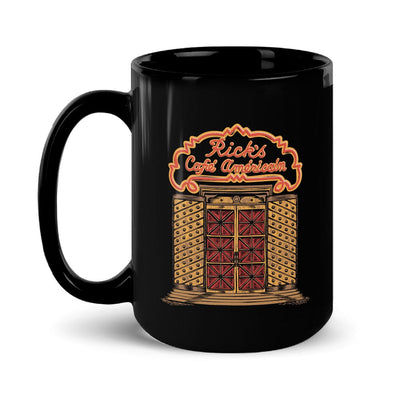 WB100 Casablanca Rick's Cafe Americain Black Mug