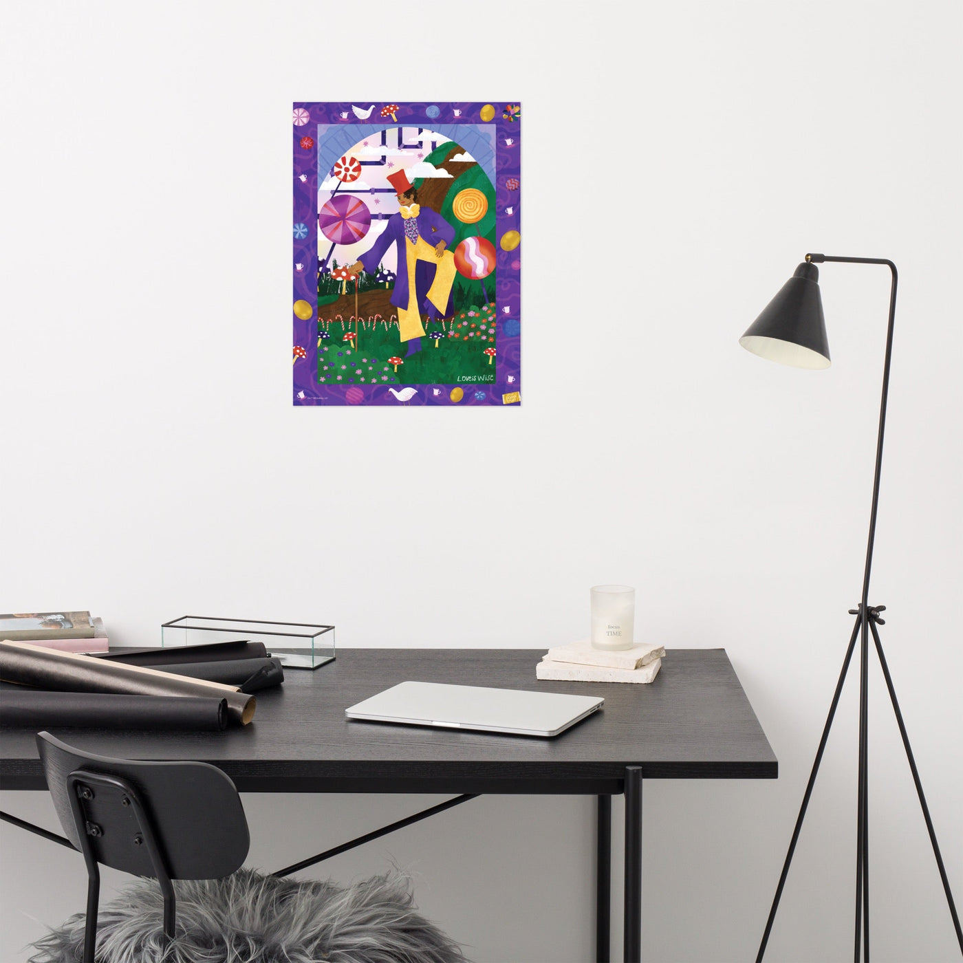 WB 100 Artist Series Loveis Wise Chocolate Factory Premium Satin Poster