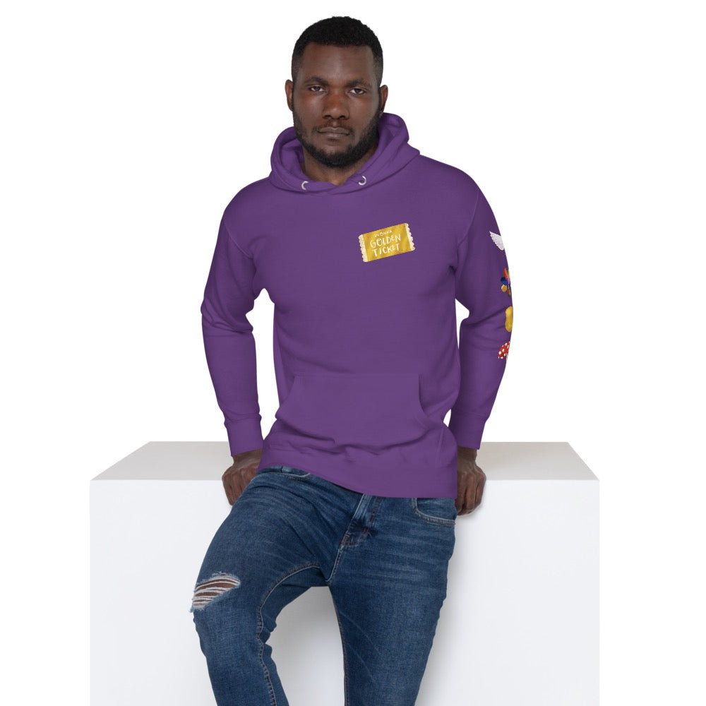 WB 100 Artist Series Loveis Wise Willy Wonka and The Chocolate Factory Adult Hoodie