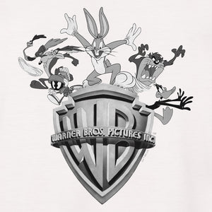 WB100 Warner Bros Shield Looney Tunes Black & White Adult Short Sleeve T-Shirt