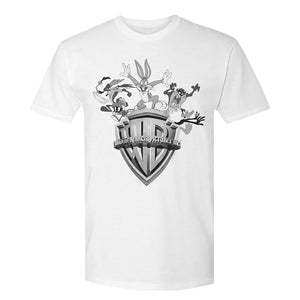 WB100 Warner Bros Shield Looney Tunes Black & White Adult Short Sleeve T-Shirt