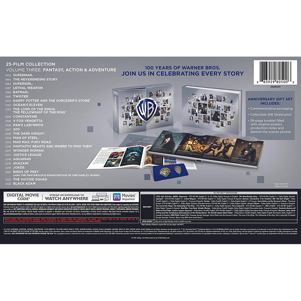 WB 100th 25-Film Collection: Volume Three - Fantasy, Action & Adventure (Blu-ray + Digital)
