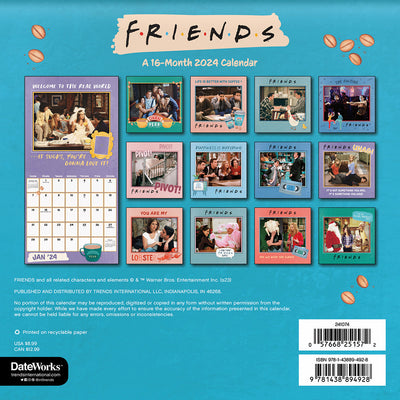 Friends 16-Month 2024 Wall Calendar