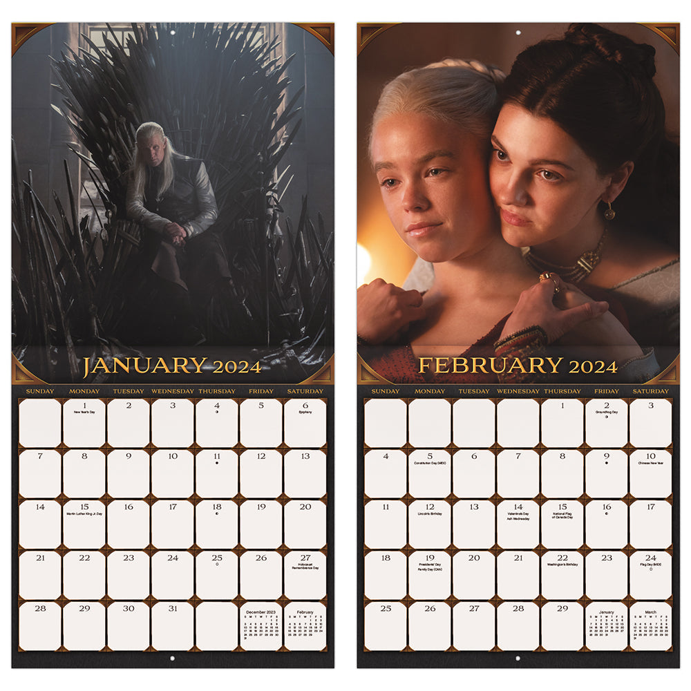 House of the Dragon 16-Month 2024 Wall Calendar