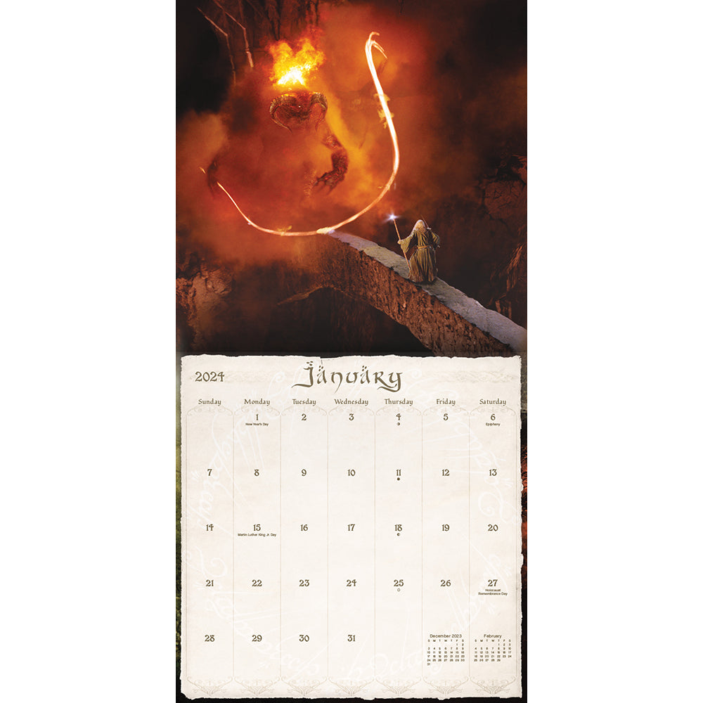 The Lord of the Rings 16-Month 2024 Wall Calendar
