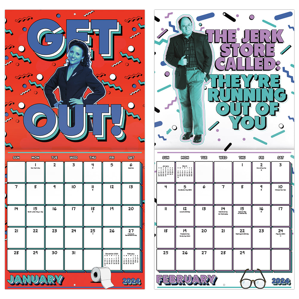 WB 100 Seinfeld 16-Month 2024 Wall Calendar
